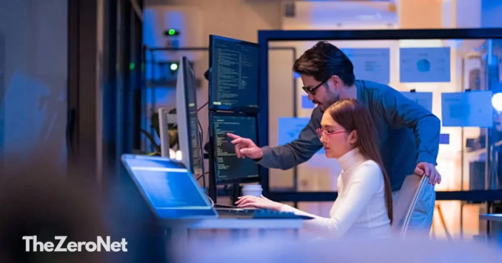 AI business context refinement team reviewing enterprise data systems