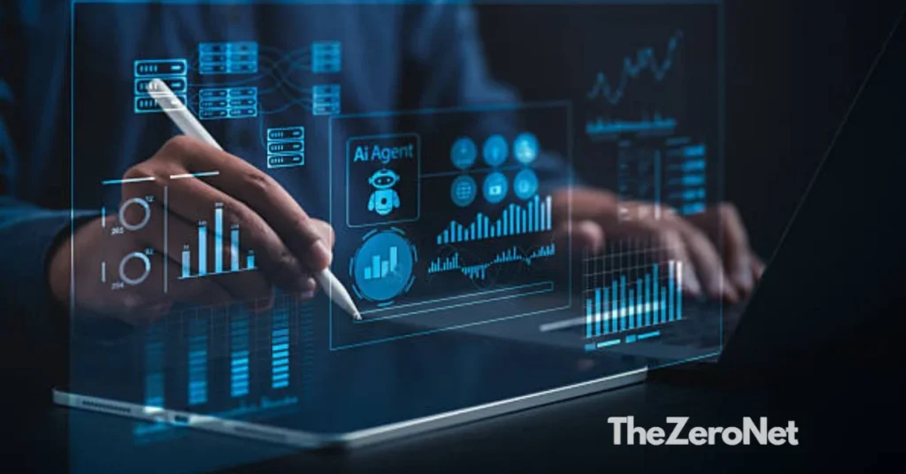 AI agent analyzing business analytics dashboard