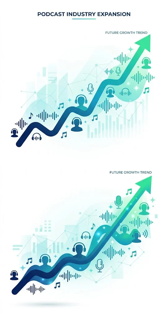 Podcast industry expansion and future growth trend 2026