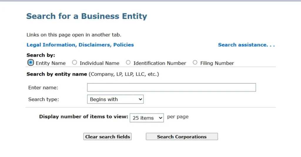 Massachusetts corporation search portal showing official business entity database access online